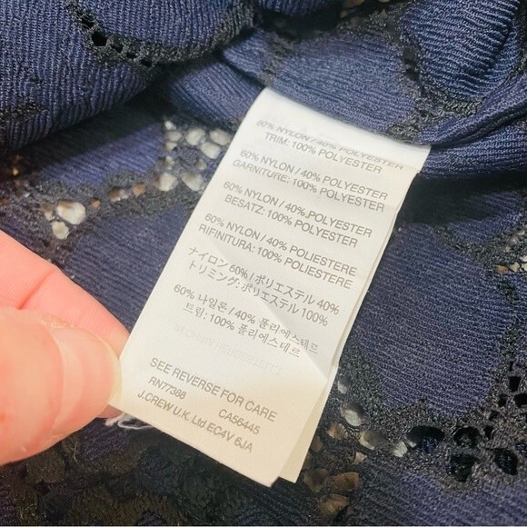 J. CREW Blue Lace Cap Sleeve Top Size 00 - Picture 8 of 13